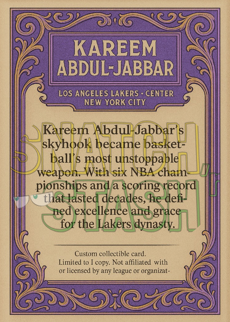 Kareem Abdul-Jabbar – Skyhook Legacy Custom Trading Card